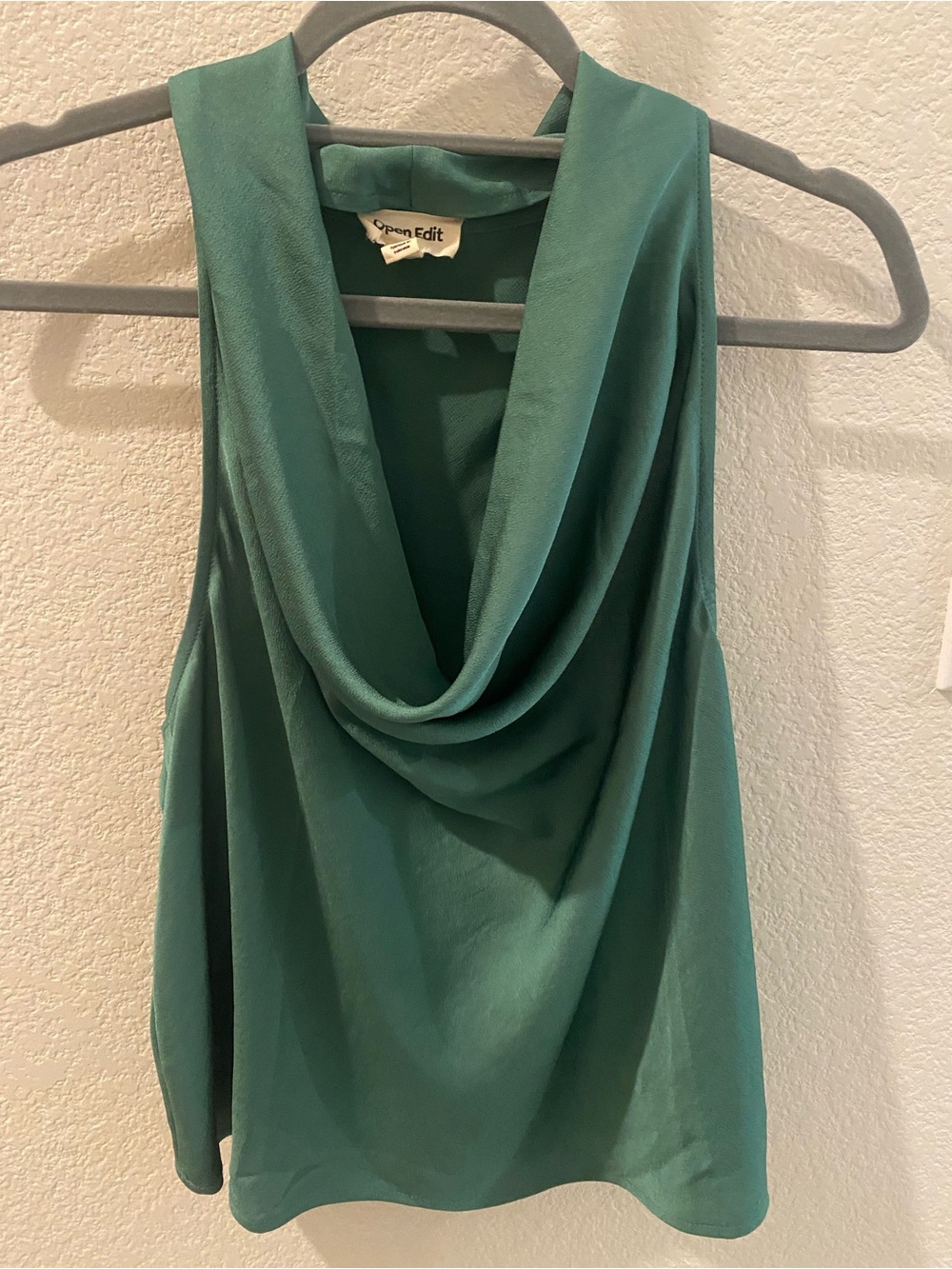 Open Edit Draped Cowl Neck Camisole - Green